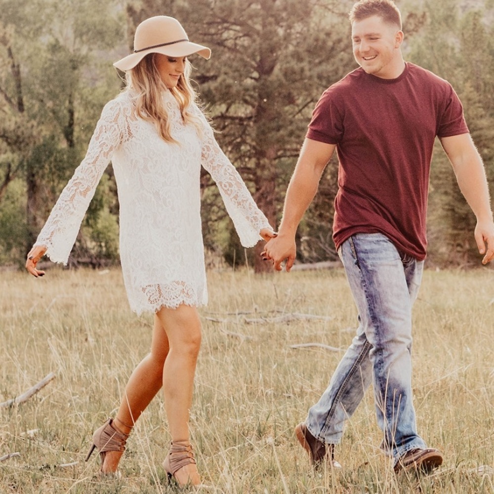White lace midi dress